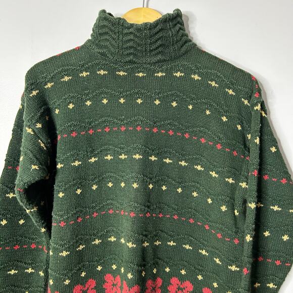 Vintage Woods&Gray 3D Knit Texture Sweater Womens Medium Cottagecore Chunky 90s - Picture 2 of 6